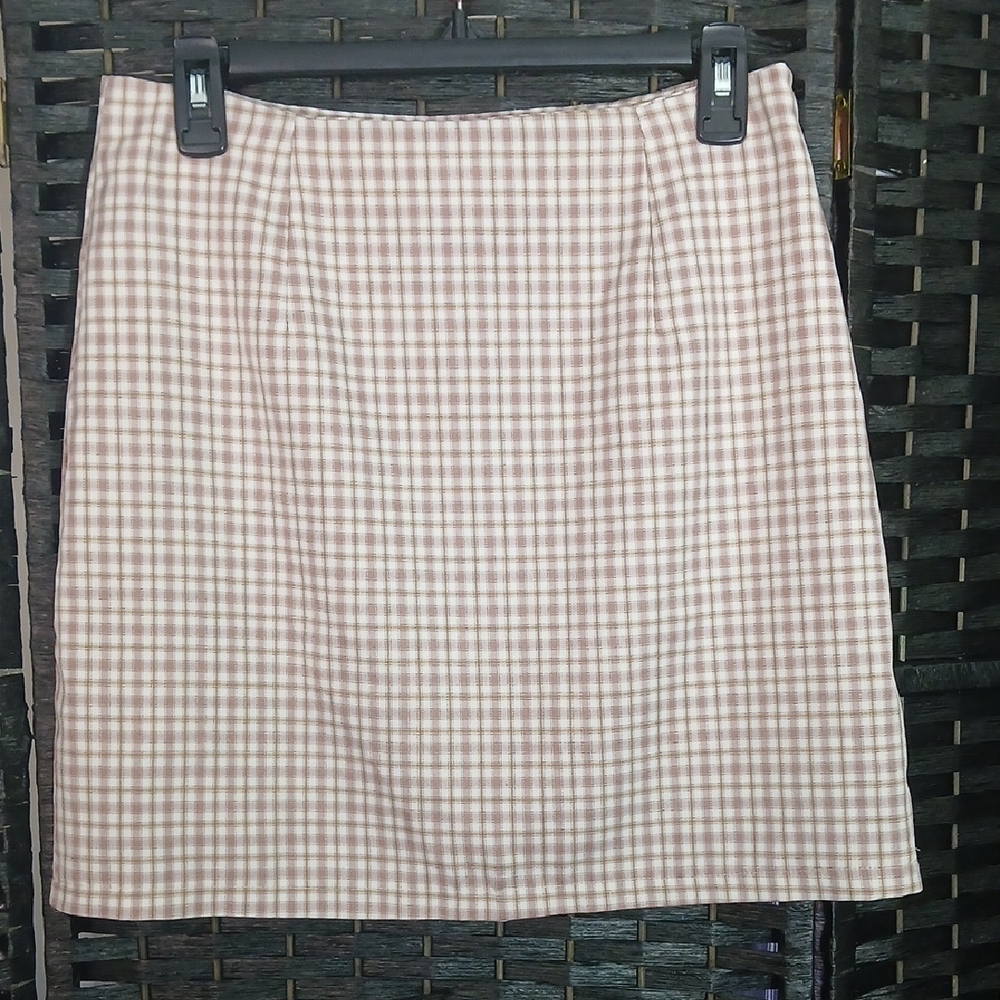 NWOT Romwe Pink Plaid Mini Skirt Womens SZ M US 6